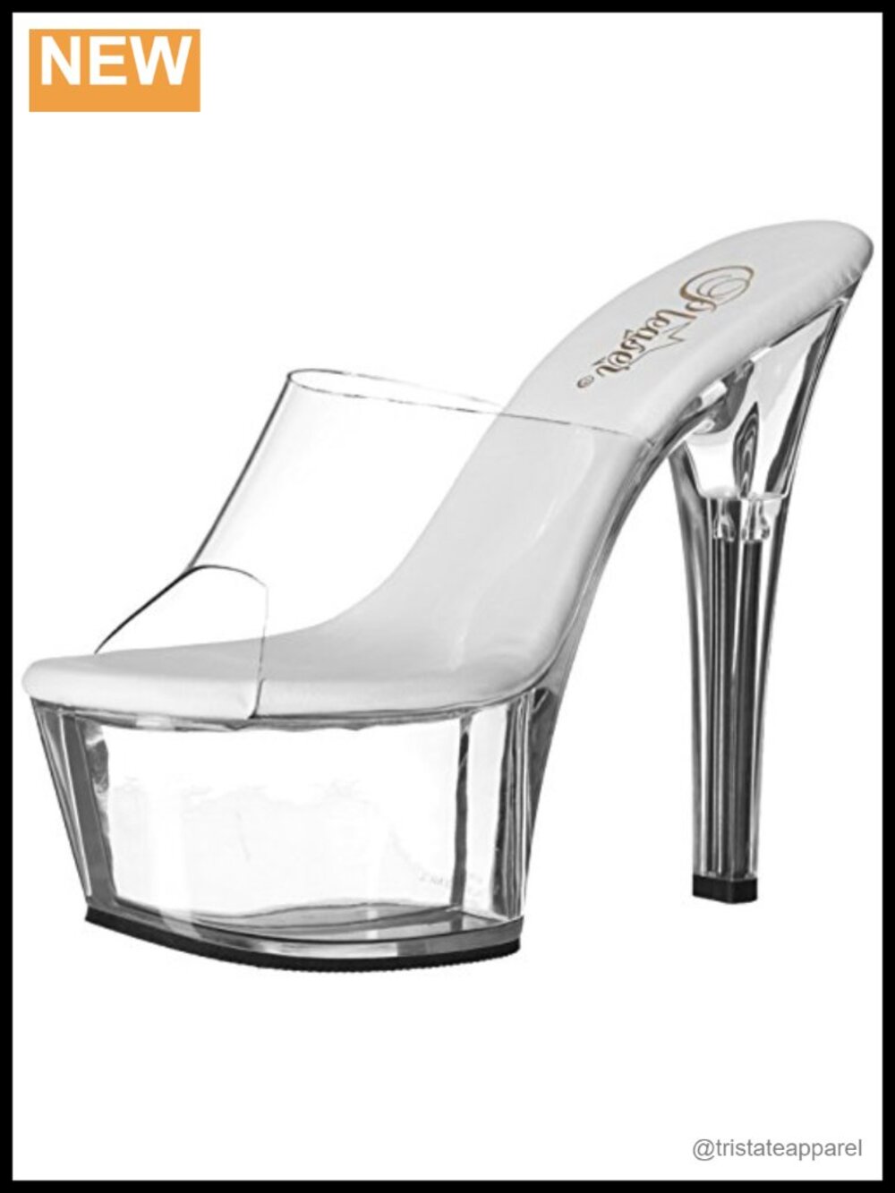 Platform Slide Sandals Clear Open Toe Ankle Strap 2.25"